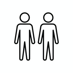 Simple Line Icon of Two People Standing Together