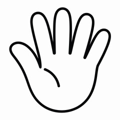 Obraz premium Simple Line Drawing of an Open Hand with Five Fingers