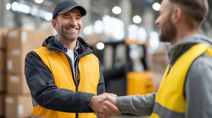 Team Celebration in a Warehouse After Successful Shipment