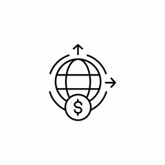 north east money transfer icon sign vector
