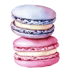 Selbstklebende Fototapeten Macarons My Watercolor illustration, illustration macaron painting isolated on a white background, illustration, AI painting design, vector illustration set, eps format  © Zizak