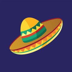 Sombrero straw hat vector art illustration.