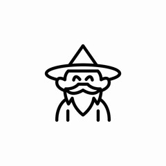 wizard magician icon sign vector