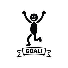 Happy Stick Figure Celebrating Goal Achievement