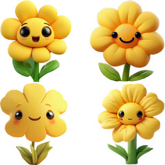 3D Lovely Yellow Flower