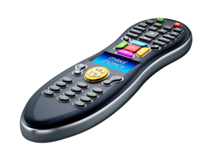 Make money text on remote controller LCD panel on transparent background. 3D illustration