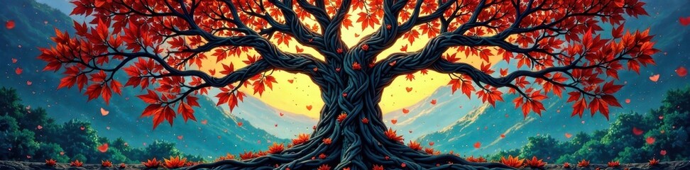 Intricate Celtic knotwork forming a life tree , heritage, symbol