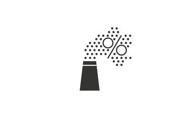 Monochrome Icon Symbolizing Carbon Accounting and Greenhouse Gas Tracking