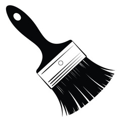 Black and White Illustration of a Paintbrush