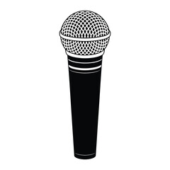 Black and White Microphone Icon Illustration