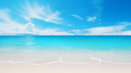 Crystal-clear turquoise sea with white sandy beach