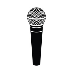 Black and White Microphone Icon Illustration