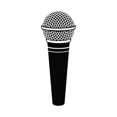 Black and White Microphone Icon Illustration
