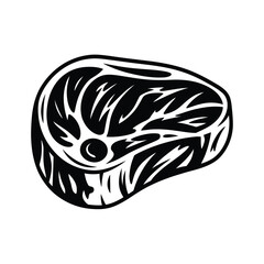Black and White Illustration of a Steak