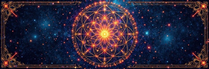 Fototapeta premium Intricate sacred geometry; alchemy, religion, philosophy, spirituality, flower of life, contour design, spiritual, mandala