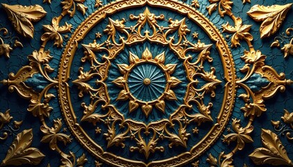 Obraz premium Intricate gold arabesque mandala Royal Islamic design , spiritual, background