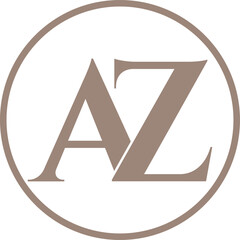 AZ initials logo within a circle
