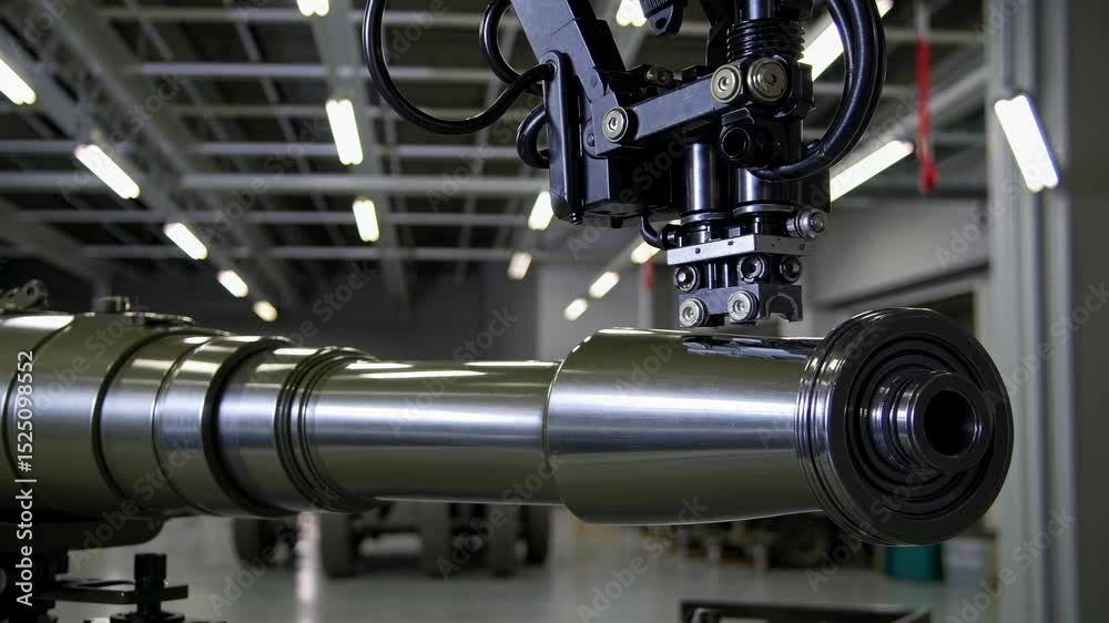 Poster precision assembly of a robotic arm component in a modern manufacturing facility