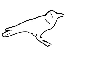 Elegant Crow Vector Illustration – Black Bird Silhouette in Flight or Perched
