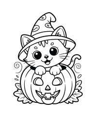 Halloween pumpkin with spooky face design Vector illustration