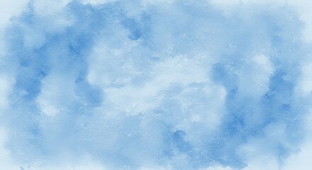 Abstract blue watercolor wash with varied tones creates a calming and gentle atmospheric texture