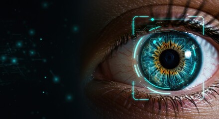 Human eye with digital overlay