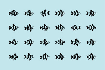 Clown Loach, aquarium fish vector art illustration