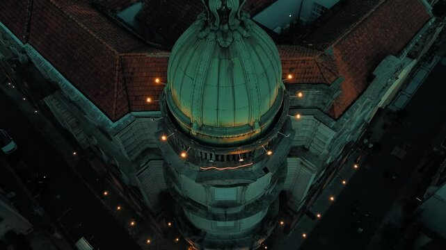 aerial view of the city drone