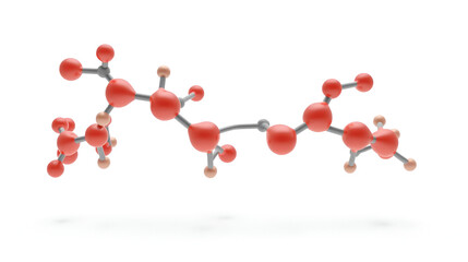 Somatotropin: Human Growth Hormone Molecule Models. 3D Rendering of Natural Peptide Hormone with Molecular Structure on White Background. Doping Agent Illustration