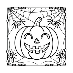 Halloween Pumpkins and Bats flying in the night Vector illustration
