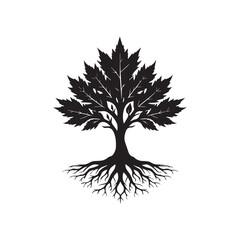 Tree of Life: A minimalist depiction of a stylized tree, symbolizing growth, stability, and the interconnectedness of nature.