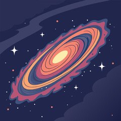 Fototapeta premium Cosmic Bloom A Galactic Spiral of Vibrant Hues