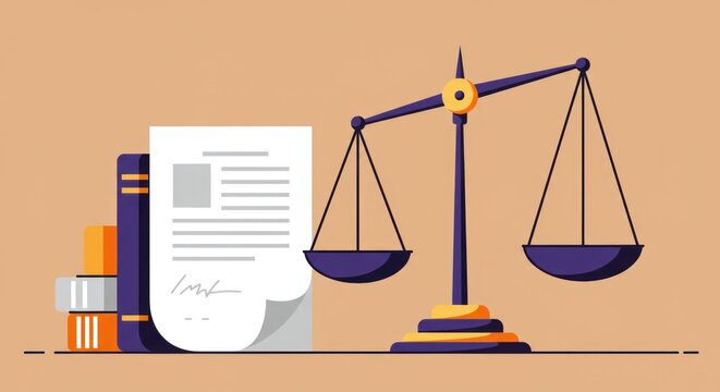 Justice balance scale legal illustration