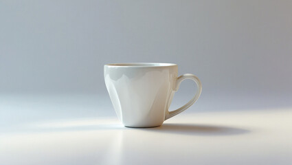 Elegant White Ceramic Mug Minimalist Coffee Cup Design