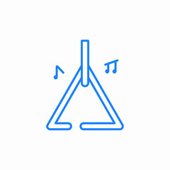 idiophone triangle music icon sign vector