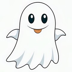 cute cartoon ghost illustration with a happy face