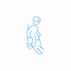 skiing impaired icon sign vector