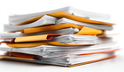 Stack of documents and file folders