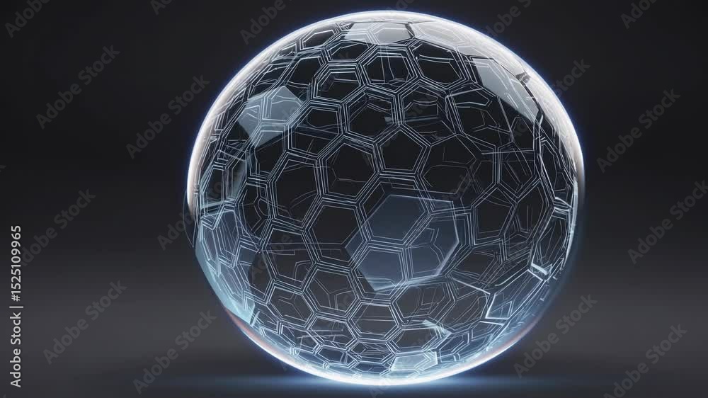 Fototapete Exploring the captivating design and structure of a geometric sphere with hexagonal patterns