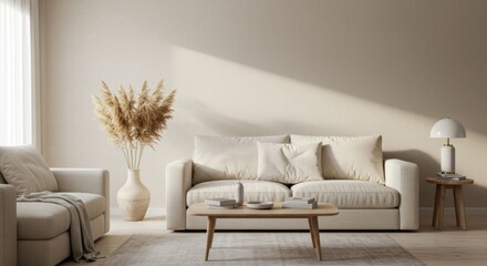 Modern minimalist living room interior