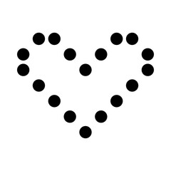 Minimalist Dotted Heart Shape Icon on White Background for Creative and Modern Design Projects