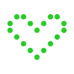 Minimalist Dotted Heart Shape Icon on White Background for Creative and Modern Design Projects