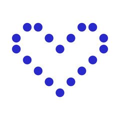 Minimalist Dotted Heart Shape Icon on White Background for Creative and Modern Design Projects