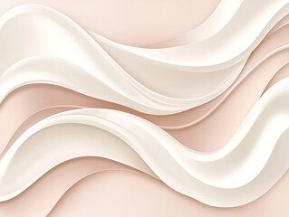 Abstract illustration of flowing waves in pastel beige and cream colors