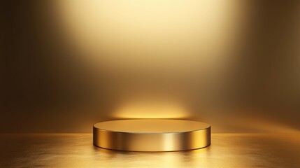 3D Gold podium with gold stage product display. Minimal scene for mockup products, stage showcase, promotion display.