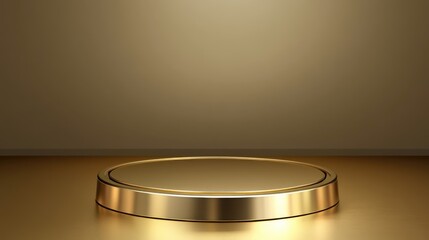 3D Gold podium with gold stage product display. Minimal scene for mockup products, stage showcase, promotion display.