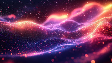 A pulsating symphony of neon light, a vibrant backdrop of motion lines, and an enigmatic black canvas, ready to transform into a dynamic banner, postcard, or captivating illustration, courtesy 