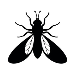 Hoverfly Insect Silhouette Vector Illustration