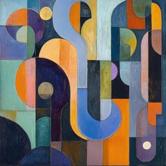 Abstract colorful geometric shapes