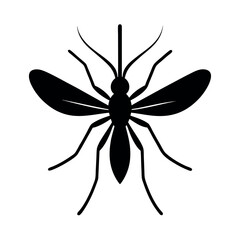 Pine Beetle Insect Silhouette Vector Illustration